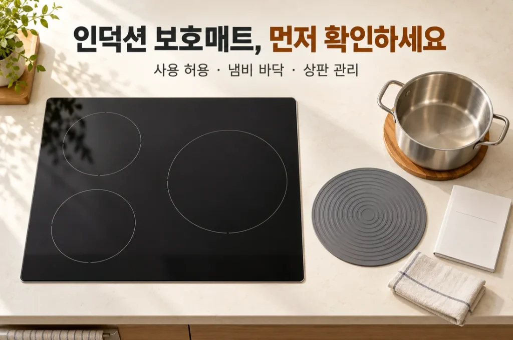 인덕션 보호매트 꼭 필요할까요? 사용 허용 여부·냄비 바닥·상판 관리 확인법