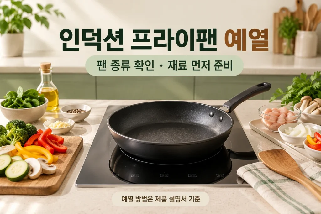 인덕션 프라이팬 예열, 빈 팬 가열과 코팅팬 사용 전 확인할 것